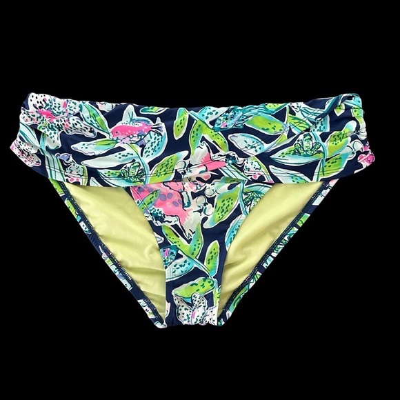 Lilly Pulitzer Other - Lilly‎ Pulitzer size 10 Lagoon Sarong Hipster Bikini Bottom Swimsuit Navy Blue